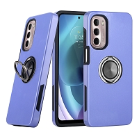 Moto G 5G 2022 Dual Layer Magnetic Hidden Ring Case Purple