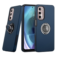 Moto G 5G 2022 Dual Layer Magnetic Hidden Ring Case Blue
