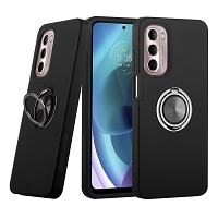 Moto G 5G 2022 Dual Layer Magnetic Hidden Ring Case Black