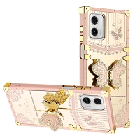 Moto G 5G 2023 Luxury Diamond Butterfly Stand Case Pink