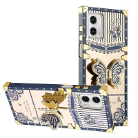 Moto G 5G 2023 Luxury Diamond Butterfly Stand Case Blue