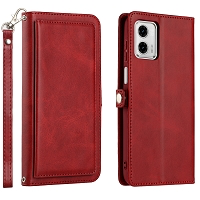 Moto G 5G 2023 Triple Layered Multi-Card Slot Wallet Case Red