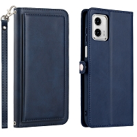 Moto G 5G 2023 Triple Layered Multi-Card Slot Wallet Case Blue
