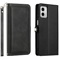 Moto G 5G 2023 Triple Layered Multi-Card Slot Wallet Case Black