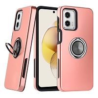 Moto G 5G 2023 Dual Layer Magnetic Hidden Ring Case Rose Gold