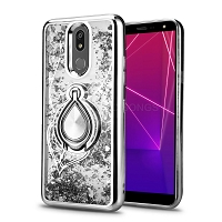LG K40 Liquid Glitter Case With Ring Silver