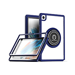 Hard PC Rear / Soft TPU Colorful Border Case with I-ring Holder - BLUE for Galaxy Tab S7 / S8 (T870 / T875 / T876B) 11