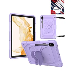 Protective Butterfly Stand Design Case - PURPLE for Galaxy Tab S9 / Tab S9 FE / Tab S10 FE / Tab S10 Lite