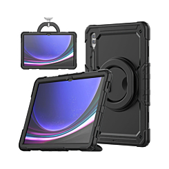 Silicone Case with 360 Folding Handle Grip - BLACK for Galaxy Tab S10 Ultra / S9 Ultra / S8 Ultra (14.6")