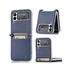 Galaxy Z Flip 4 Genuine Leather Case - BLUE