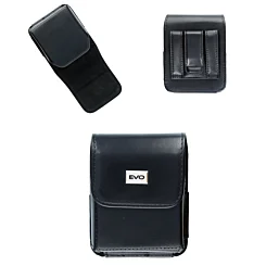 Flip Leather Cell Phone Pouch Holder with Card Slot Magnetic for Galaxy Z Flip - BLACK