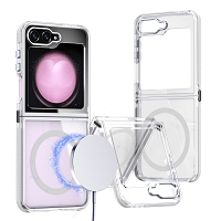 Samsung Galaxy Z Flip 7 FE/6/5 Magsafe Transparent Lens Frame Case White
