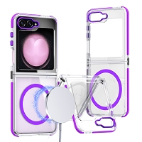 Samsung Galaxy Z Flip 7 FE/6/5 Magsafe Transparent Lens Frame Case Purple