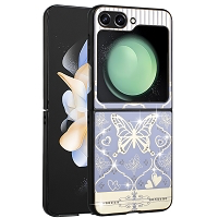 Samsung Galaxy Z Flip5 Luxury Diamond Butterfly Stand Case Purple
