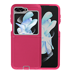 Heavy Duty Case for Galaxy Z Flip 6 / Z Flip 7 FE (HOT PINK & WHITE)