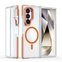 Samsung Galaxy Z Fold 6 Magsafe Transparent Lens Frame Case Orange