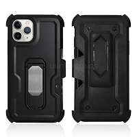 Samsung Galaxy Note 10 Heavy Duty Kickstand Case With Card Holder & Clip Black