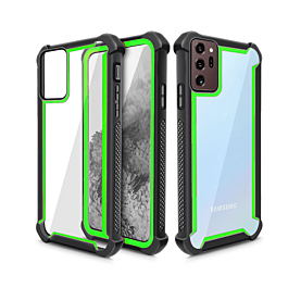 Galaxy Note 20 3in1 Hybrid Clear Soft TPU Hard PC Back Cover Case - BLACK GREEN