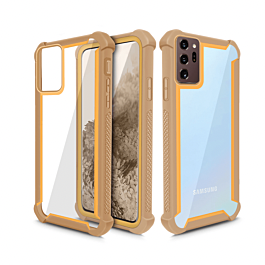 Galaxy Note 20 3in1 Hybrid Clear Soft TPU Hard PC Back Cover Case - GOLD