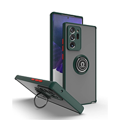 Galaxy Note 20 Ultra Hard PC Rear / Soft TPU Colorful Border Case with I-ring Holder -NAVY GREEN