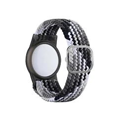 Airtag Wristband Nylon Watch Band - COLORFUL BLACK