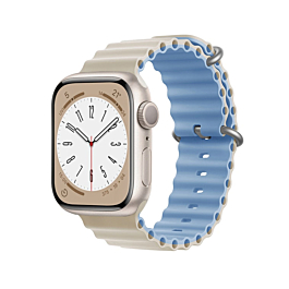iWatch (38/40/41mm) Ocean Band Silicone Sport Strap Band - MIST BLUE & THE STARS