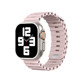 iWatch (38/40/41mm) Ocean Band Silicone Sport Strap Band - OXFORD POWDER & ROSE GREY