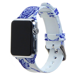 iWatch (38/40/41mm) Pattern Printed Silicone Watch Band - 4