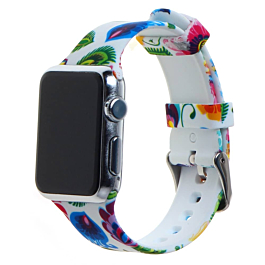 iWatch (38/40/41mm) Pattern Printed Silicone Watch Band - 9