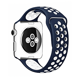 iWatch (38/40/41mm) Perforated Silicone Sport Band - BLUE & WHITE
