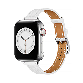 iWatch (38/40/41mm) Genuine Leather Band - WHITE