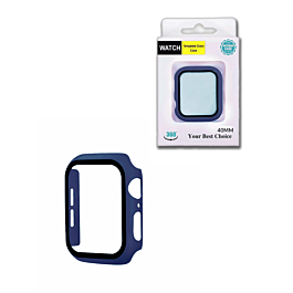 Hard PC Bumper Case with Tempered Glass for iWatch 40mm (NAVY BLUE)