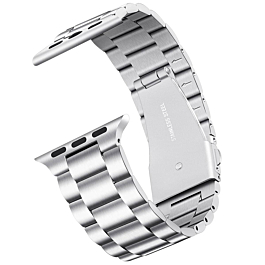 iWatch (42/44/45/49mm) Butterfly Buckle Stainless Steel Wrist Band - SILVER
