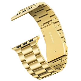 iWatch (42/44/45/49mm) Butterfly Buckle Stainless Steel Wrist Band - GOLD