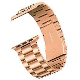 iWatch (42/44/45/49mm) Butterfly Buckle Stainless Steel Wrist Band - ROSE GOLD