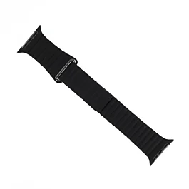 iWatch (42/44/45/49mm) Leather Loop Band with Magnet Closure - BLACK
