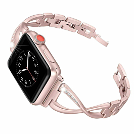 iWatch (42/44/45/49mm) Bling Crystals Metal Bracelet Band Strap - ROSE GOLD