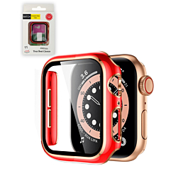 iWatch 44mm Shinny Hard PC Bumper Case - RED & ROSE GOLD