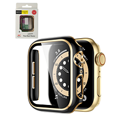 iWatch 44mm Shinny Hard PC Bumper Case - BLACK & GOLD