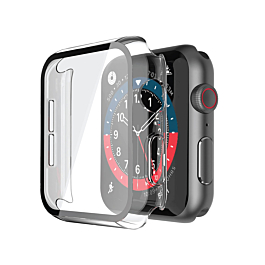 iWatch 45mm Shinny Hard PC Bumper Case - CLEAR & SILVER