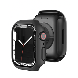iWatch 45mm Hard PC Bumper Case with Tempered Glass - BLACK