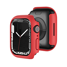 iWatch 45mm Hard PC Bumper Case with Tempered Glass - RED