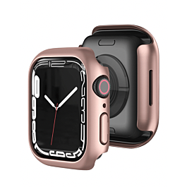 iWatch 45mm Hard PC Bumper Case with Tempered Glass - ROSE GOLD