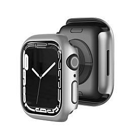 iWatch 45mm Hard PC Bumper Case with Tempered Glass - SILVER