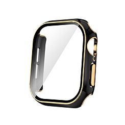 iWatch 42mm (2024) Shinny Hard PC Bumper Case - BLACK & ROSE GOLD