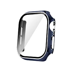 iWatch 46mm (2024) Shinny Hard PC Bumper Case - BLUE & SILVER