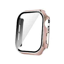 iWatch 46mm (2024) Shinny Hard PC Bumper Case - PINK & SILVER