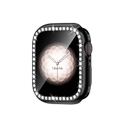 iWatch 46mm Stone PC Bumper Case with Tempered Glass - BLACK