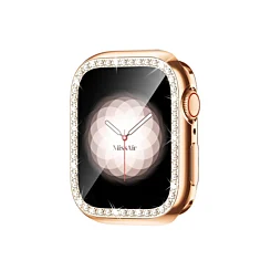 iWatch 46mm Stone PC Bumper Case with Tempered Glass - ROSE GOLD
