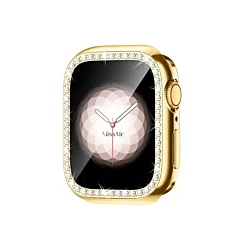 iWatch 46mm Stone PC Bumper Case with Tempered Glass - GOLD
